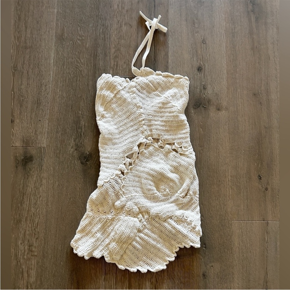 Cult Gaia Undina Crochet Mini Dress Off White - Picture 5 of 9